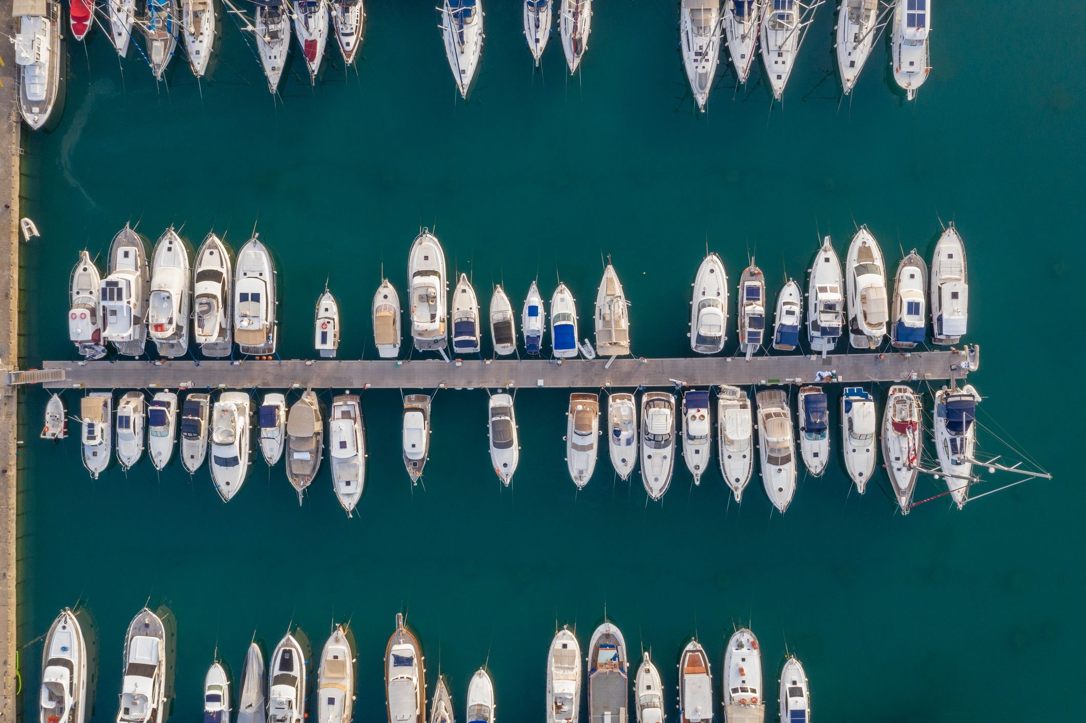 Marina and watercraft docks from above